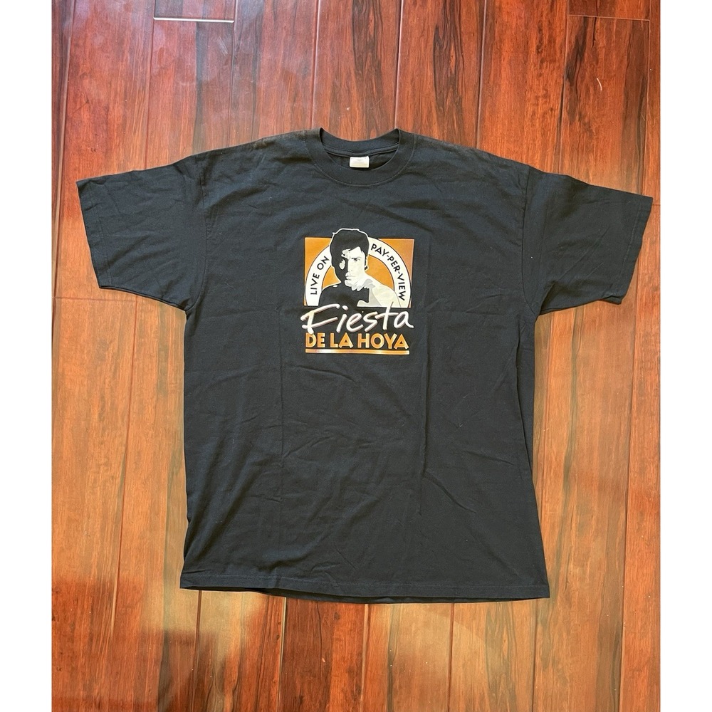 Vintage Oscar De La Hoya Fiesta Night Of The Aztec Warriors Tee Shirt Black‎ XXL